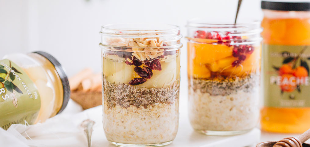 Pear and Peach Overnight Oats