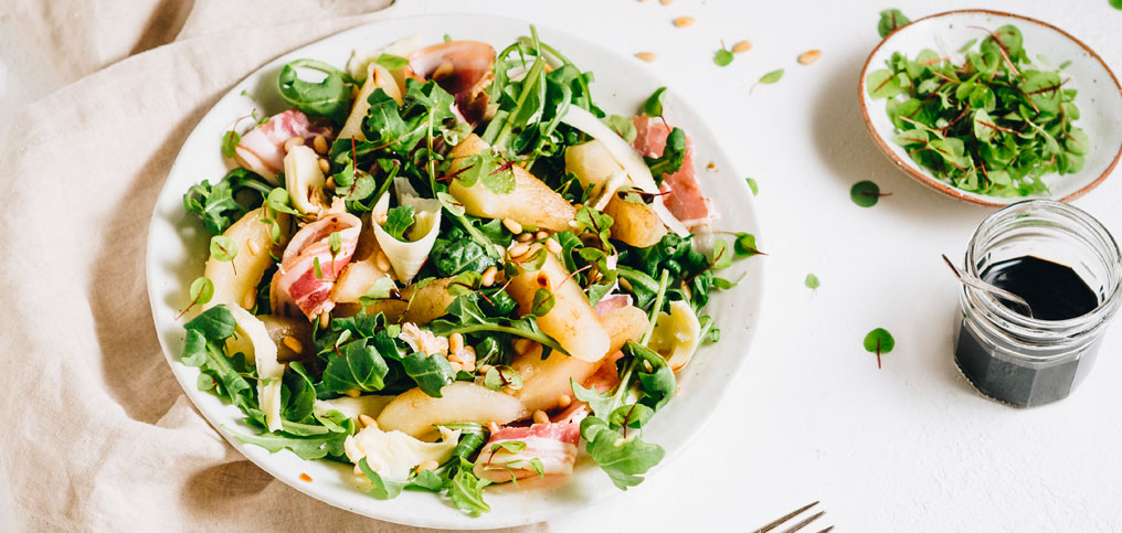 Pear, Prosciutto and Pine Nut salad