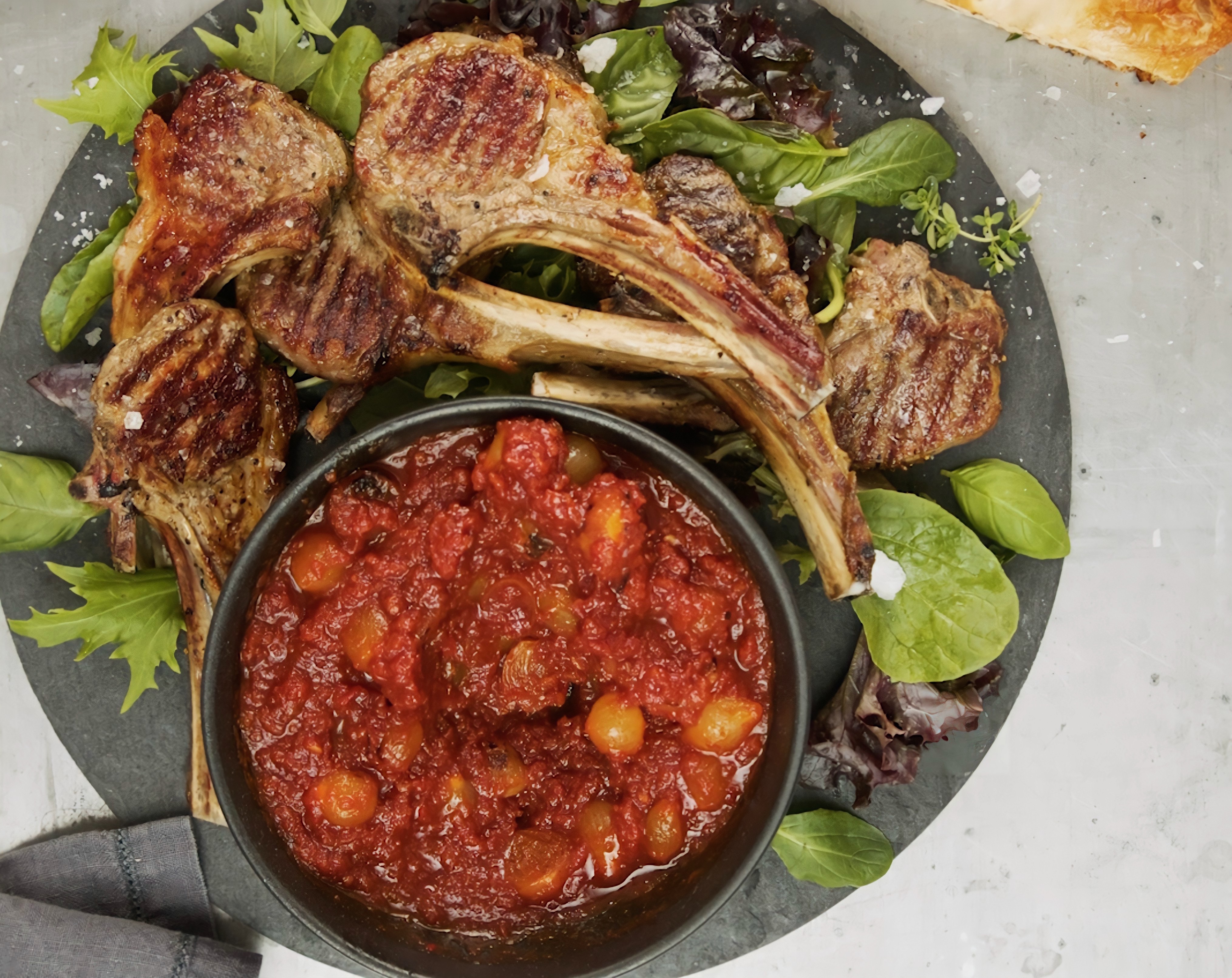 Lamb Cutlets with Tomato Relish