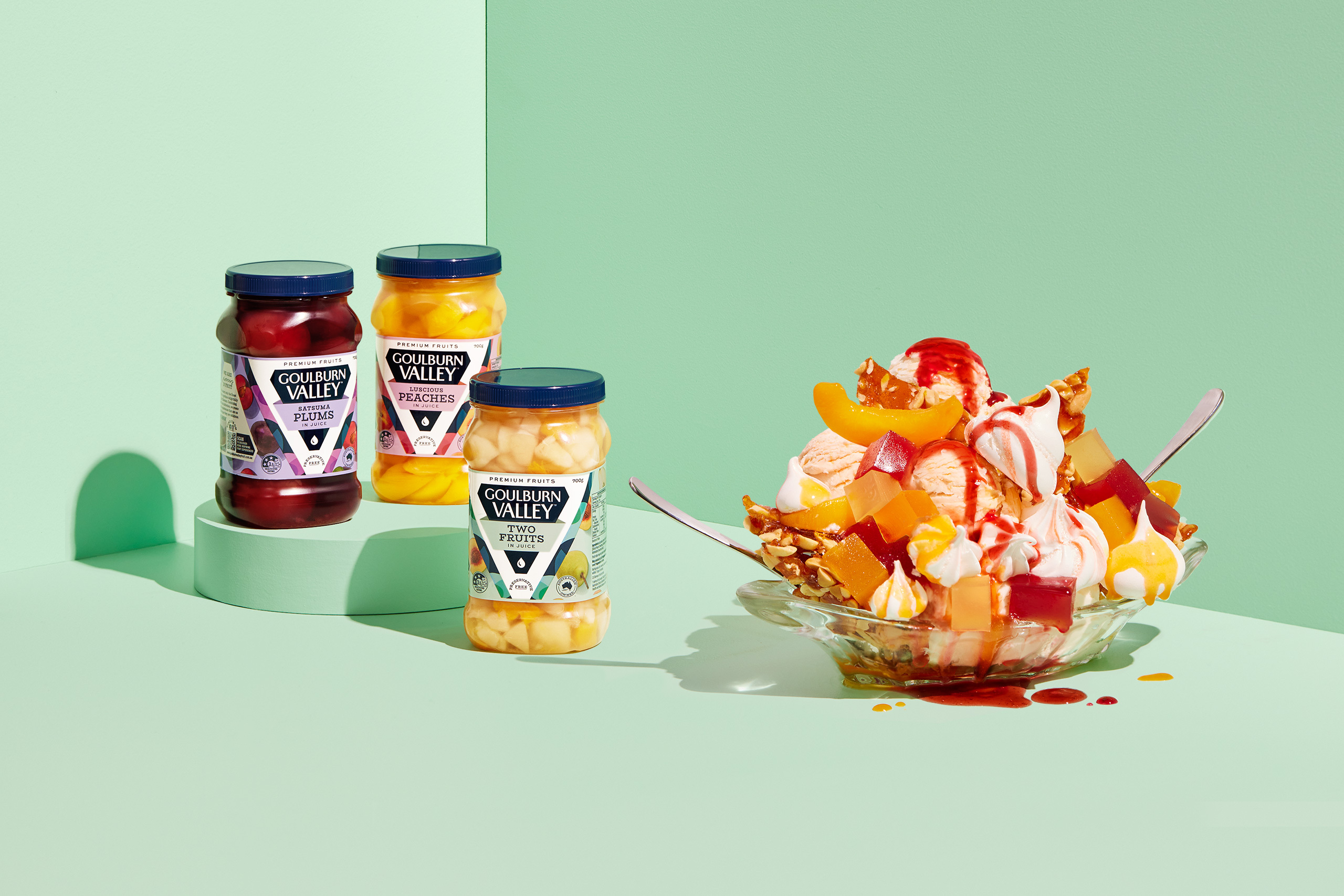 Ice Cream Sundae Extravaganza with Fruit Jellies and Syrups