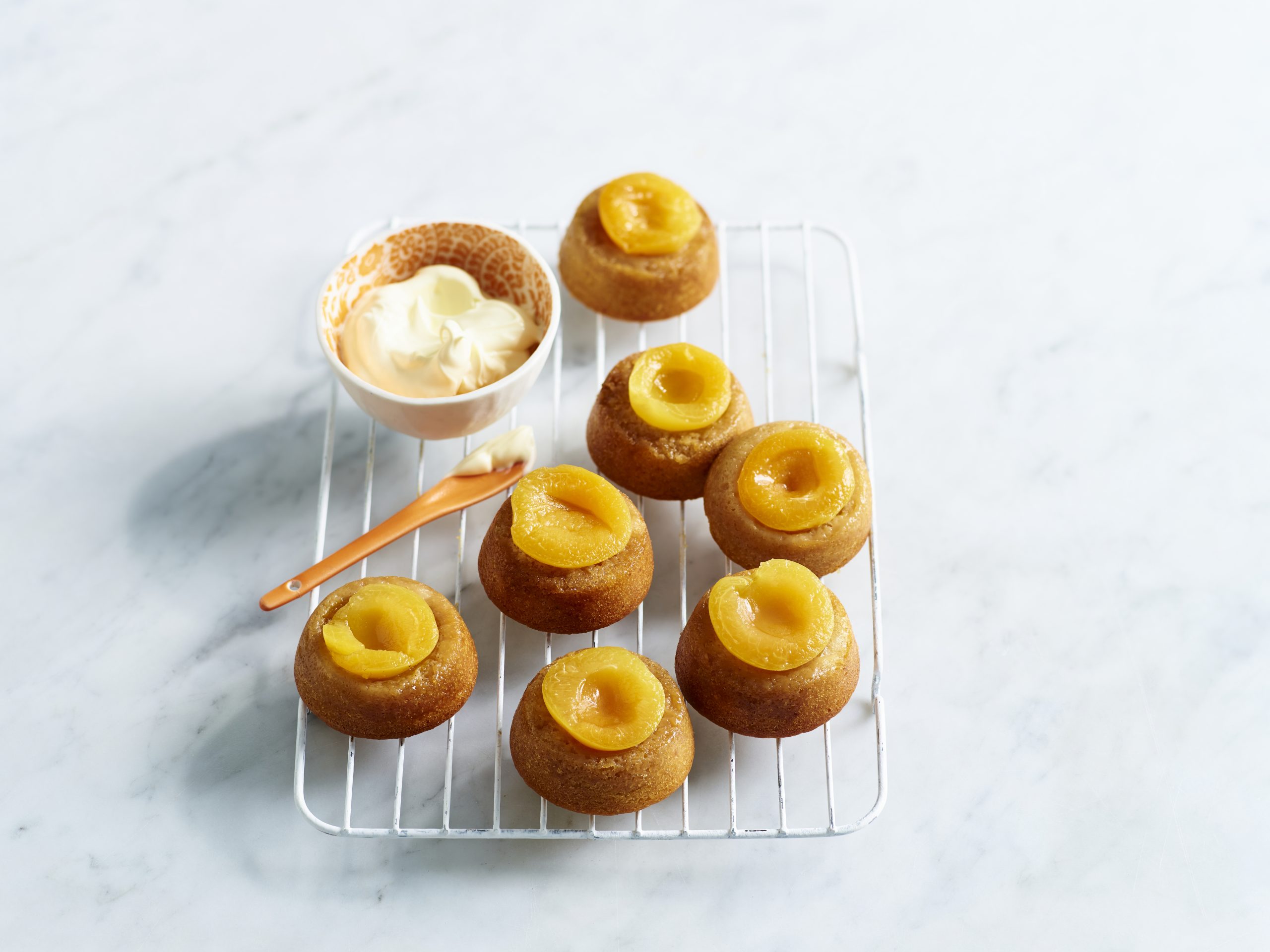 Apricot ’n’ Cream Upside-down Cakes