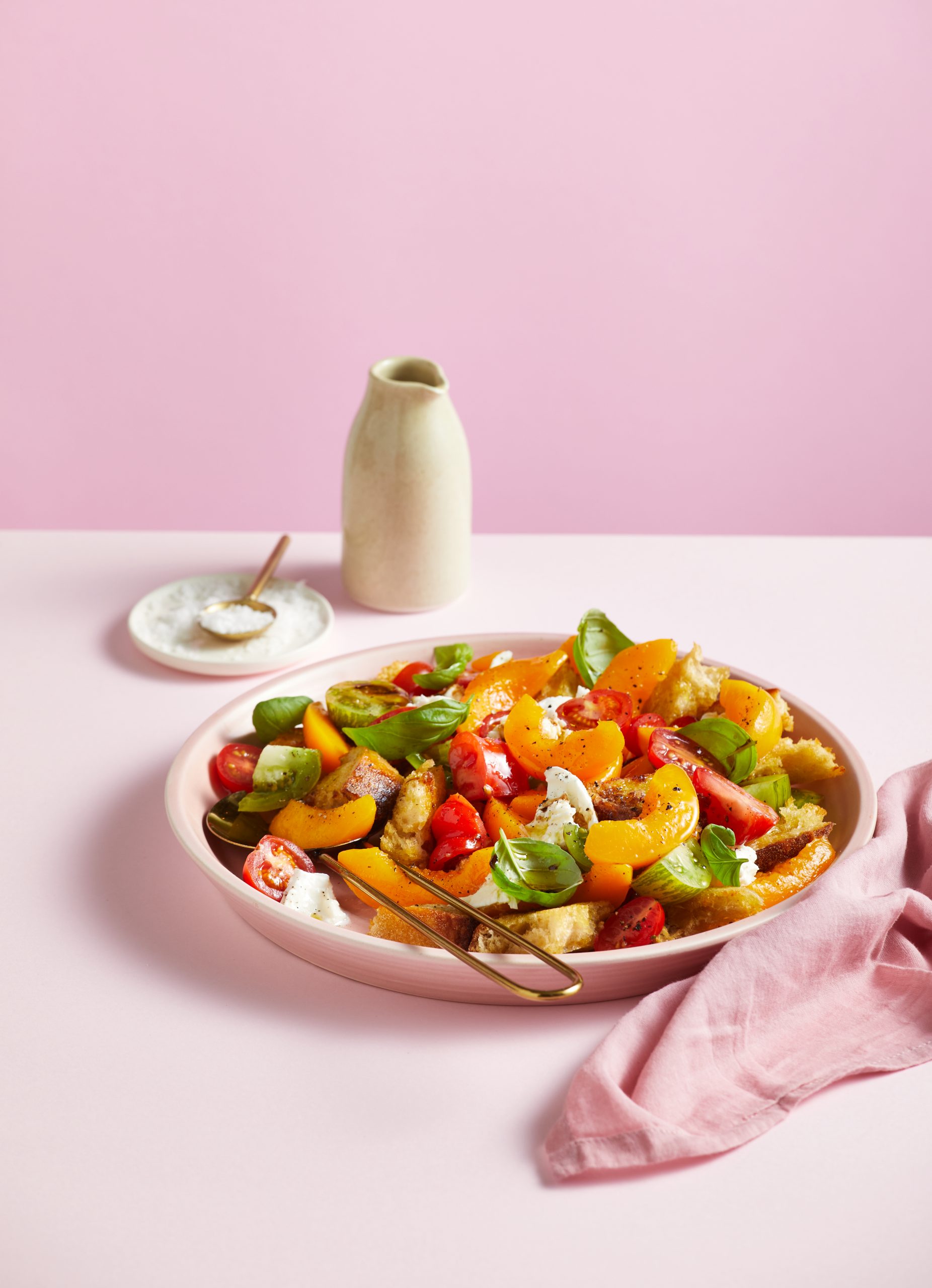 Panzanella & Peach Salad