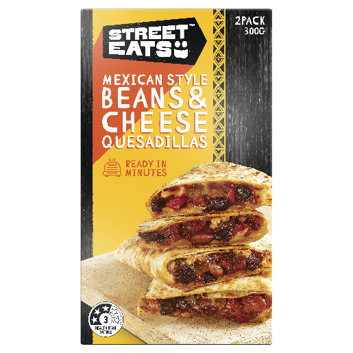 Street Eats Mexican Style Beans & Cheese Quesadillas 2 Pack 300g