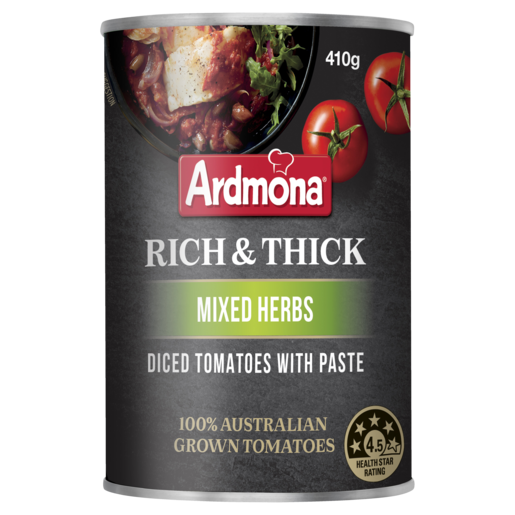 Ardmona Rich & Thick Diced Tomatos with Paste Mixed Herbs 410g