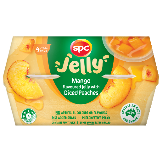 SPC Diced Peaches in Mango Jelly Fruit Cups 4x120g
