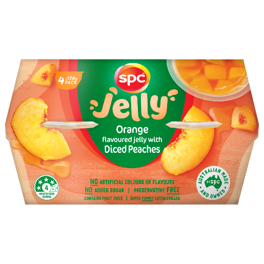 SPC Diced Peaches in Orange Jelly Fruit Cups 4x120g