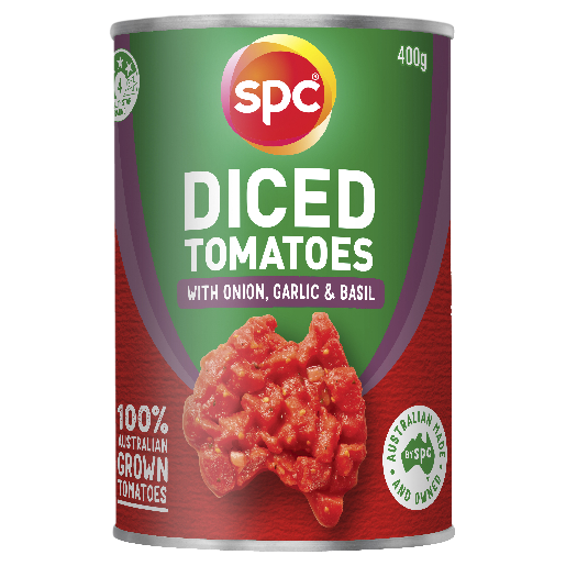 SPC Diced Tomatoes with Onion Garlic & Basil 400g