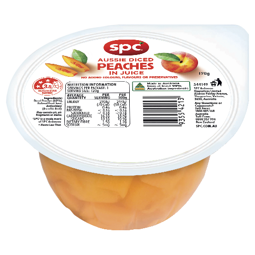 SPC Peaches Diced in Juice 120g