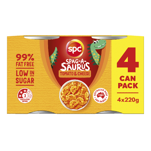 SPC Spag-A-Saurus Tomato & Cheese 4 Pack 220g