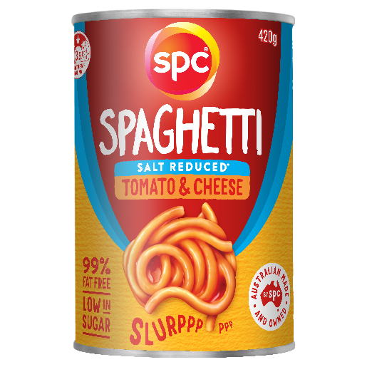 SPC Spaghetti Tomato & Cheese Salt Reduced 420g