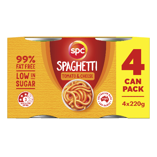 SPC Spaghetti Tomato & Cheese 4 Pack 220g