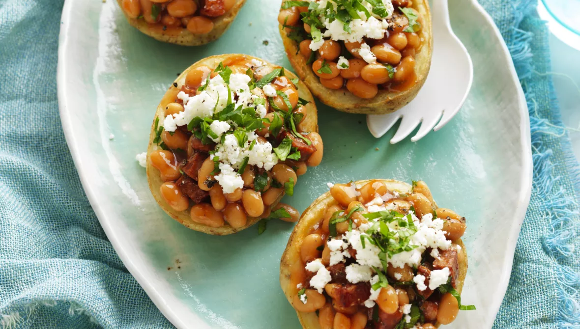 Baked Bean Potato Boats